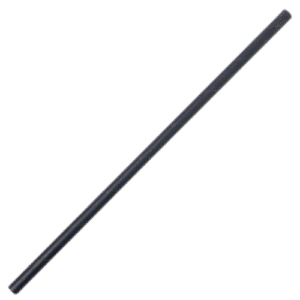 6*197mm Regular Paper Straws Flat End Black