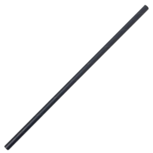 6*197mm Regular Paper Straws Flat End Black