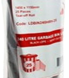 Bin Liner 36 Ltr Roll Black HT 36Ltr Large Kitchen Tidy Liners Roll Black HDPE