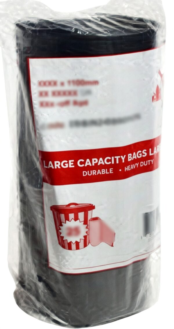 120Ltr Heavy Duty Bin Liner Black 1200x900mm 26um